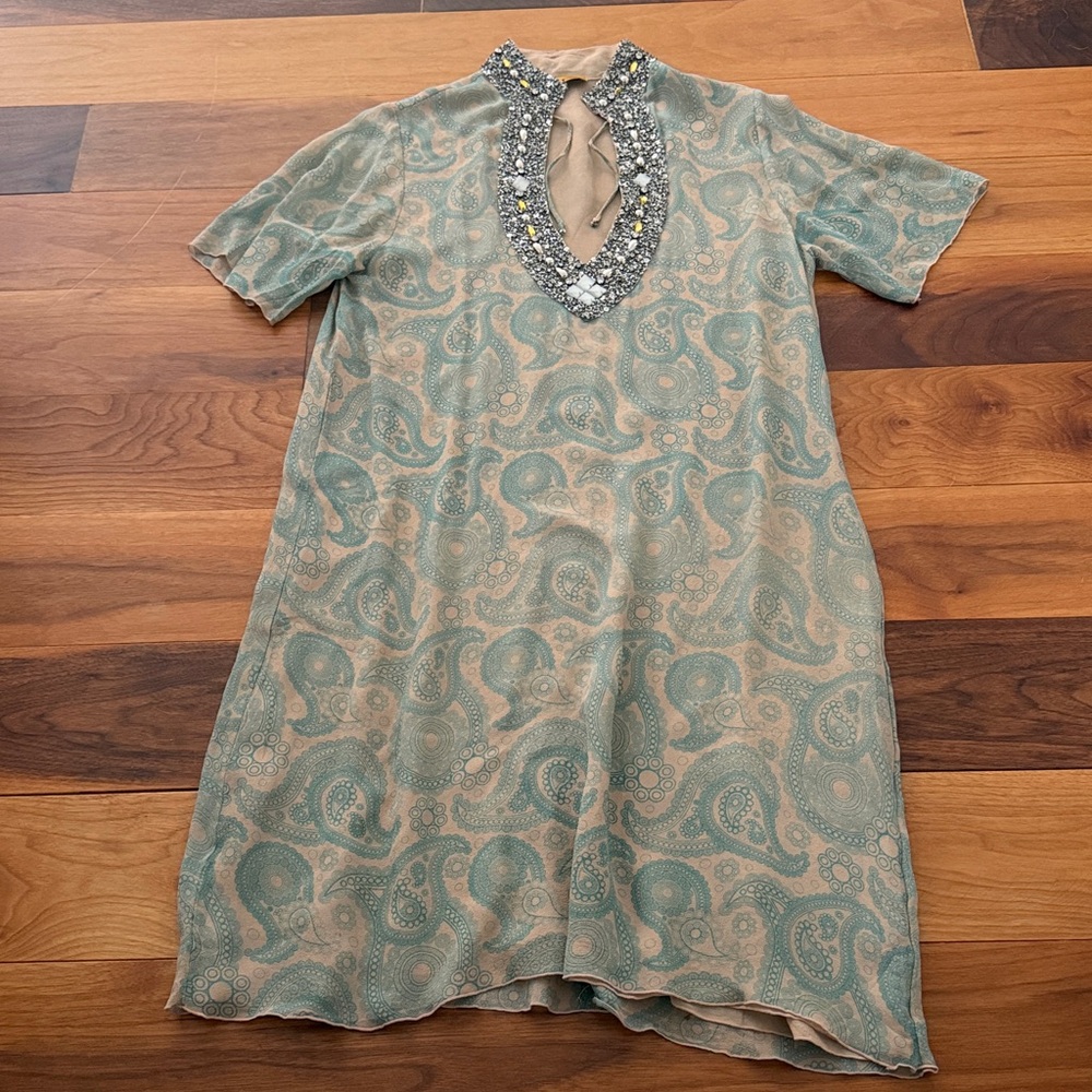 Stunning FarahKhan Paisley Silk jewel encrusted Dress